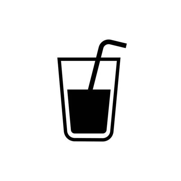 Glass Milk Straw Icon Vector Illustration Symbol Isolated Template Glass — Stockvektor