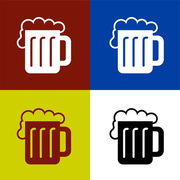 Glass Beer Fresh Foam Icon Vector Illustration Symbol Isolated Template — 스톡 벡터