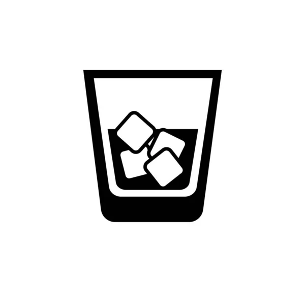 Glass Ice Water Flat Icon Vector Illustration Logo Isolated Template — Vetor de Stock