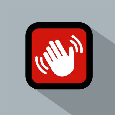 El sallayan düz ikon vektör illüstrasyon logosu izole şablon. El sembollerini sallamak simge vektör illüstrasyon logosu şablonu herhangi bir amaç için izole edildi.