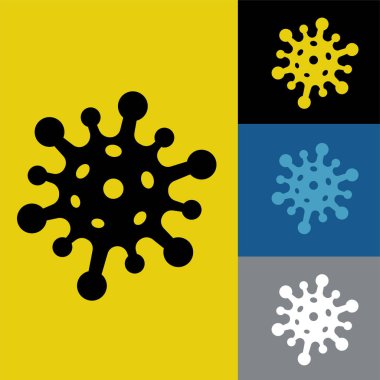 Coronavirus flat icon vector illustration logo Isolated template. a covid 19 virus symbols icon vector illustration logo template Isolated for any purpose.