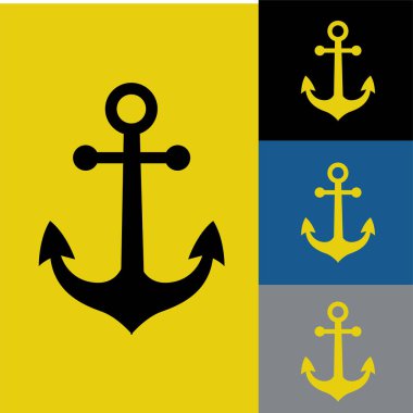 Anchor yassı ikon vektör illüstrasyon logosu izole şablon. anchor sembolleri simge vektör illüstrasyon logo şablonu herhangi bir amaç için izole.