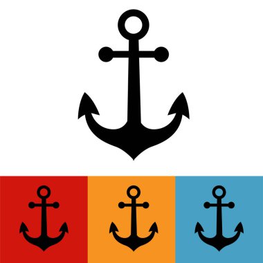 Anchor yassı ikon vektör illüstrasyon logosu izole şablon. anchor sembolleri simge vektör illüstrasyon logo şablonu herhangi bir amaç için izole.