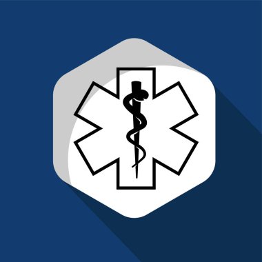 Tıbbi sembol logo ikonu vektör illüstrasyon logosu izole şablonu. Herhangi bir amaç için bir kaldıraç simgesi vektör illüstrasyon logo şablonuna sarılmış yılan.