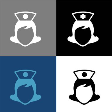 Kapak logosu vektör illüstrasyon logosu şablonu izole edildi. Hemşire simgesi çizim logo şablonu herhangi bir amaç için.