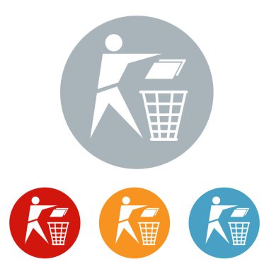 Elektronik devre logo ikonu vektör illüstrasyon logo şablonunu herhangi bir amaç için geri dönüştür. İzole edilmiş. Herhangi bir amaç için thrash simgesi vektör illüstrasyon logo şablonu atılıyor. İzole edilmiş