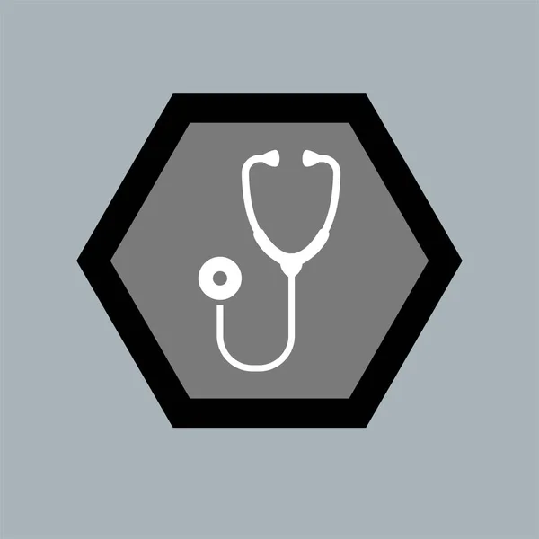 Stethoscope Flat Icon Vector Illustration Logo Isolated Template Medical Instrument — Stock vektor