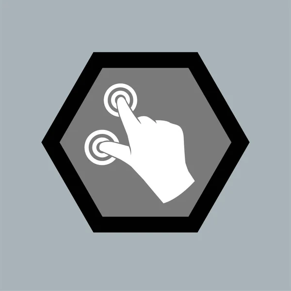 Hand Index Finger Pointing Gesture Flat Icon Vector Illustration Logo — Vetor de Stock