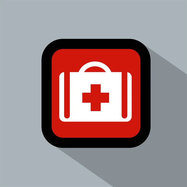Medicine Suitcase Symbol Flat Icon Vector Illustration Logo Isolated Template — Vetor de Stock