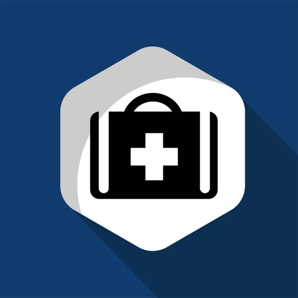 Medicine Suitcase Symbol Flat Icon Vector Illustration Logo Isolated Template — Stock vektor