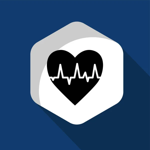 Heartbeat Taxa Ícone Logotipo Ícone Vetor Ilustração Logotipo Isolado Modelo — Vetor de Stock