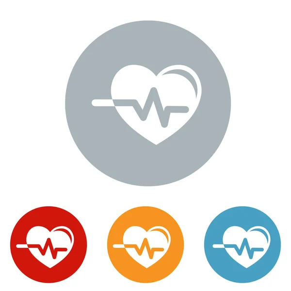 Cardio Coração Logotipo Ícone Vetor Ilustração Logotipo Modelo Isolado Heartbeat — Vetor de Stock