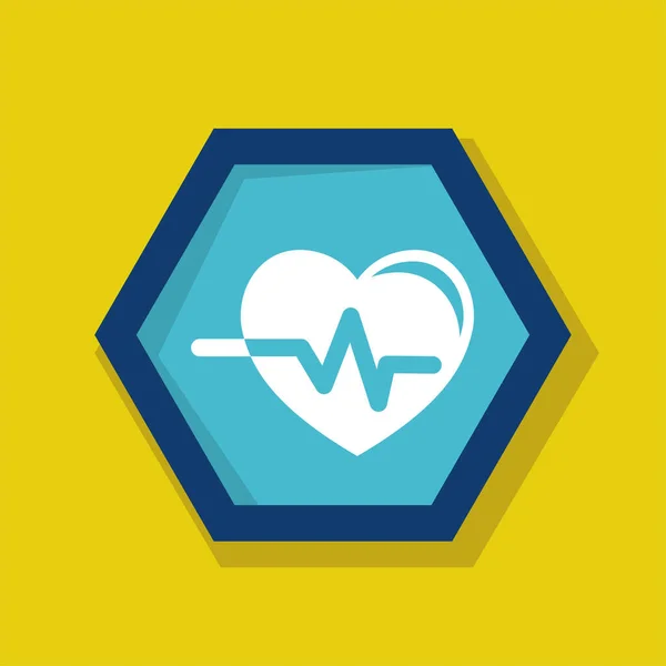 Cardio Heart Logo Icon Vector Illustration Logo Template Isolated Heartbeat — Stok Vektör
