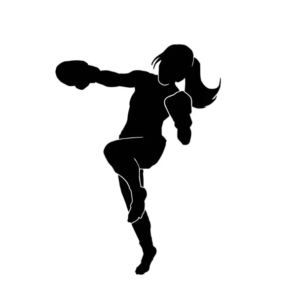 Ilustração Vetorial Uma Jovem Atleta Artes Marciais Fundo Branco — Vetor de Stock