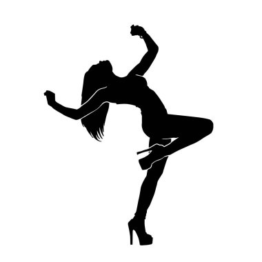 Beyaz arka planda kadın hip-hop modern dansçı vektör çizimi