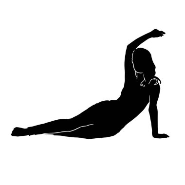 Güzellik pozu vermiş zayıf bir kadının silueti..