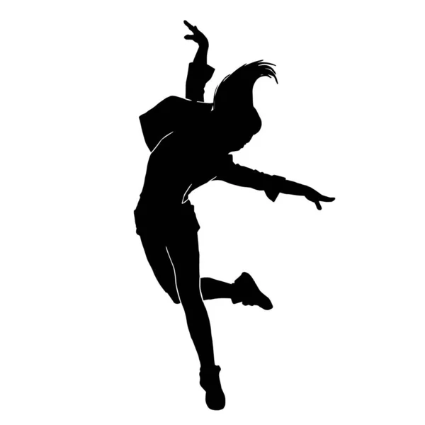 Femminile Hip Hop Moderna Ballerina Vettoriale Illustrazione Sfondo Bianco — Vettoriale Stock