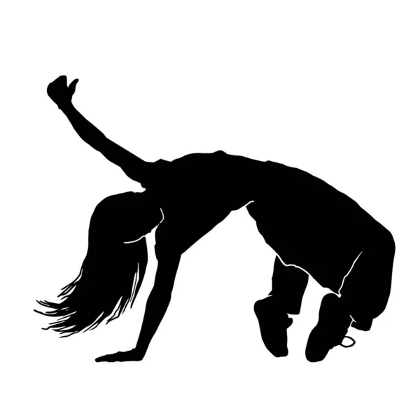 Weibliche Hip Hop Moderne Tänzerin Vektor Illustration Auf Weißem Hintergrund — Stockvektor