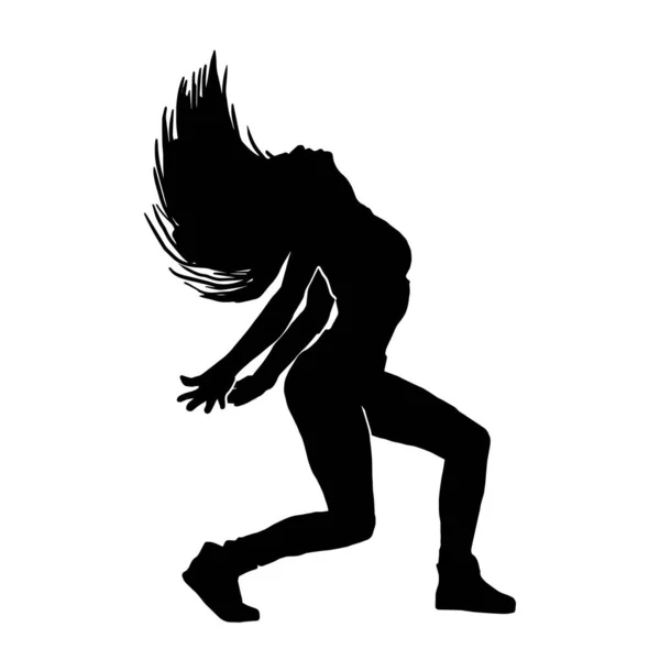 Vrouwelijke Hip Hop Moderne Danser Vector Illustratie Witte Achtergrond — Stockvector