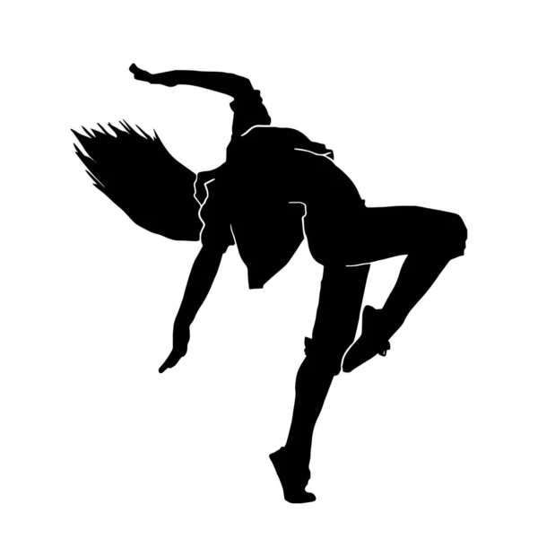 Hip Hop Femenino Moderno Bailarín Vector Ilustración Sobre Fondo Blanco — Archivo Imágenes Vectoriales
