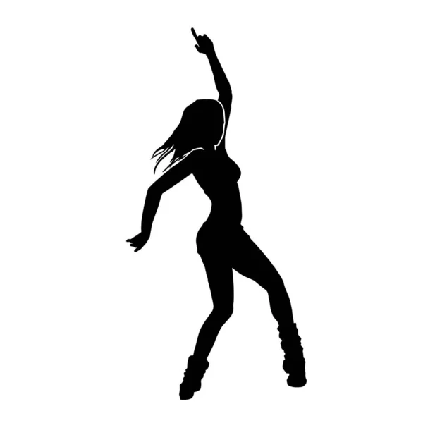 Illustration Vectorielle Danseuse Moderne Hip Hop Féminine Sur Fond Blanc — Image vectorielle