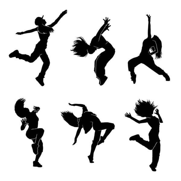 Vrouwelijke Hip Hop Moderne Danser Vector Illustratie Witte Achtergrond — Stockvector