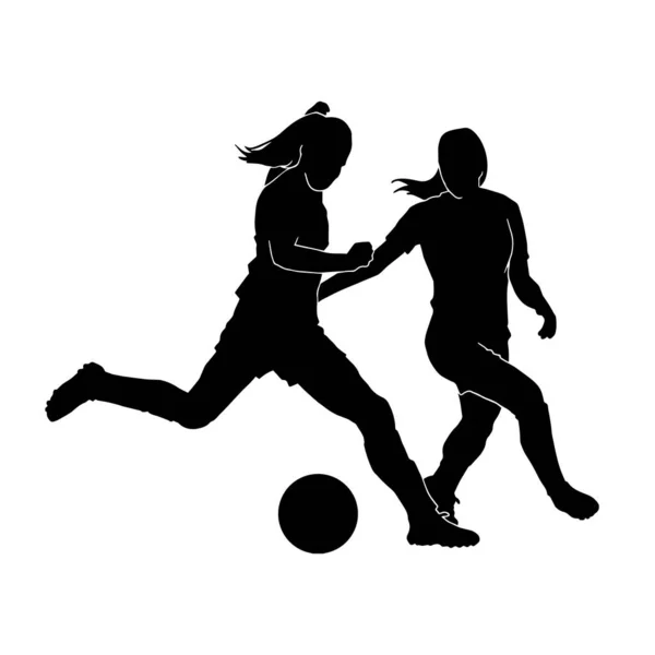 Illustration Vectorielle Une Joueuse Football Dessin Animé Sur Fond Blanc — Image vectorielle
