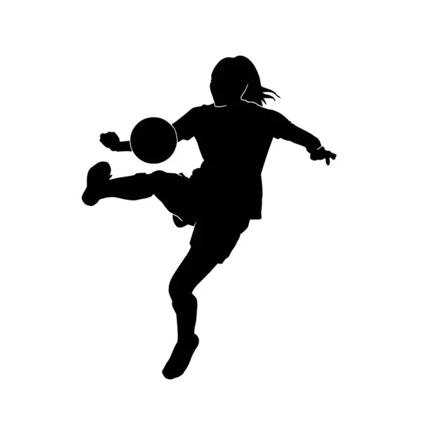 Vector Ilustración Jugador Fútbol Dibujos Animados Femenino Sobre Fondo Blanco — Archivo Imágenes Vectoriales