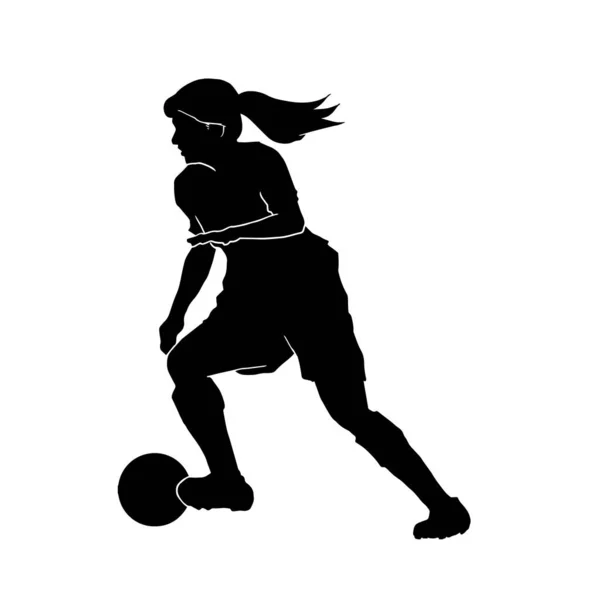 Vector Ilustración Jugador Fútbol Dibujos Animados Femenino Sobre Fondo Blanco — Archivo Imágenes Vectoriales