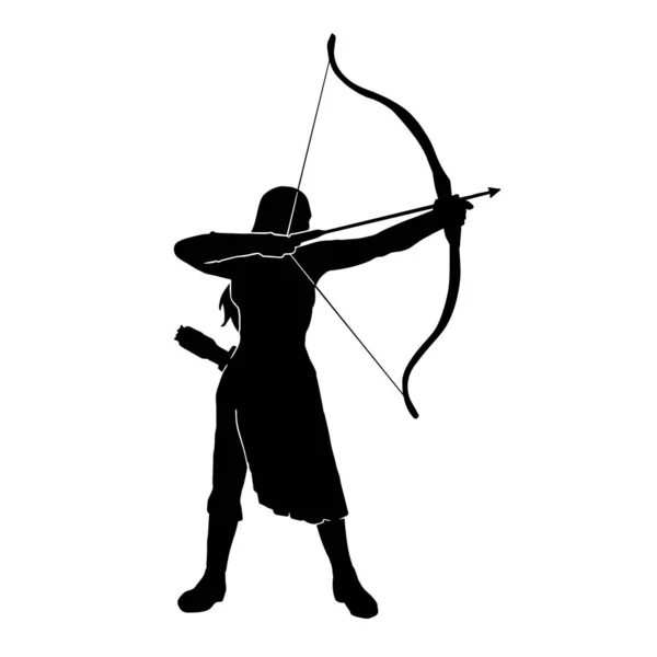 Beyaz arka planda kabile okçusu savaşçı kız vektör çizimi