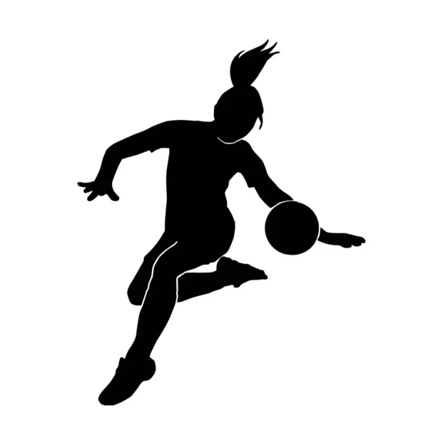 Векторна Ілюстрація Жіночого Мультиплікаційного Футболіста Білому Тлі — стоковий вектор