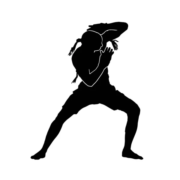 Vector Ilustración Muay Masculino Tailandés Atleta Artes Marciales Sobre Fondo — Vector de stock