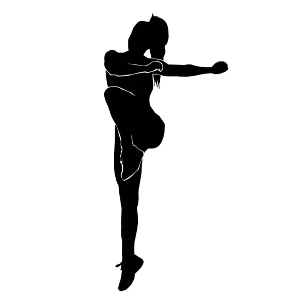 Giovane Ballerina Hip Hop Con Estrema Silhouette Vettoriale Movimento Sfondo — Vettoriale Stock