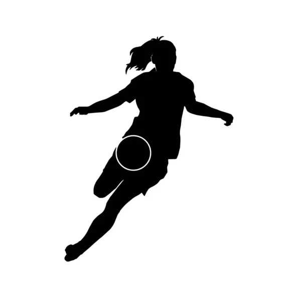 Vector Ilustración Jugador Fútbol Dibujos Animados Femenino Sobre Fondo Blanco — Archivo Imágenes Vectoriales