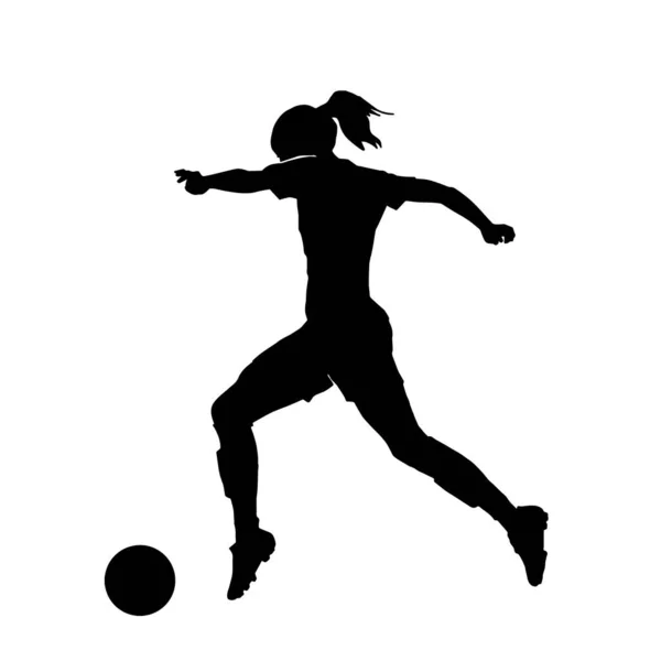 Vektor Illustration Einer Weiblichen Cartoon Fußballerin Auf Weißem Hintergrund — Stockvektor