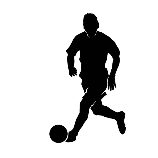 Διανυσματική Σιλουέτα Του Ανδρικού Ποδοσφαιριστή Λευκό Φόντο — Διανυσματικό Αρχείο