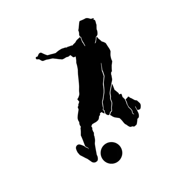 Silhouette Vectorielle Joueur Football Masculin Sur Fond Blanc — Image vectorielle