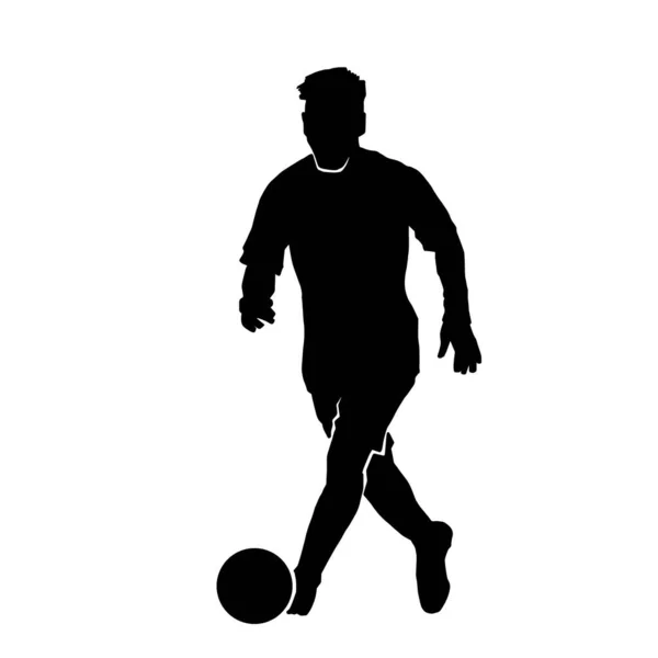 Vektor Silhouette Eines Männlichen Fußballspielers Auf Weißem Hintergrund — Stockvektor