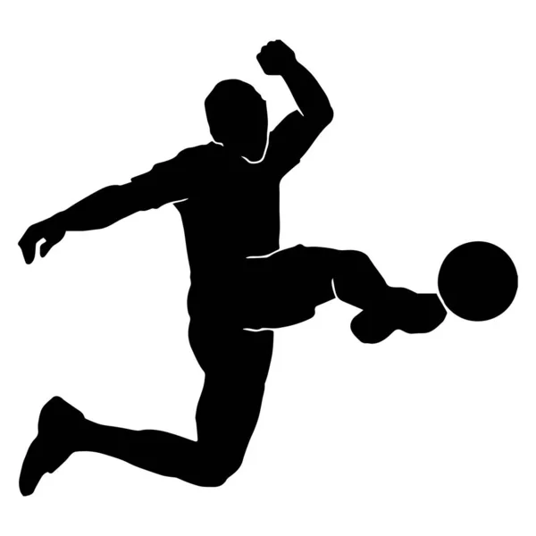 Silhueta Vetorial Jogador Futebol Masculino Fundo Branco — Vetor de Stock