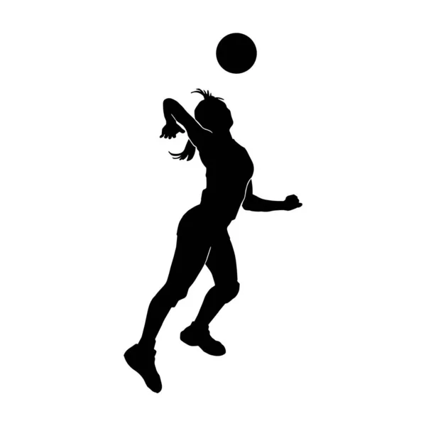 Vector Silueta Voleibol Atleta Sobre Fondo Blanco — Archivo Imágenes Vectoriales