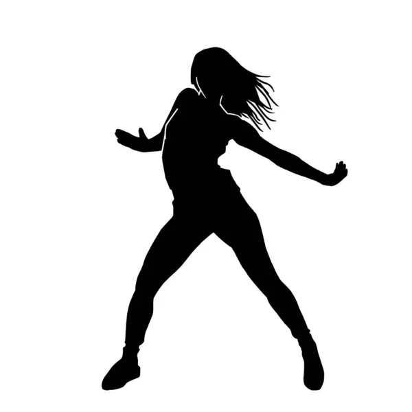 Female Hip Hop Modern Dancer Vector Illustration White Background — Stock Vector