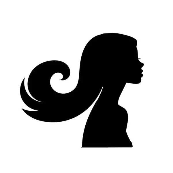 Silhouette Tête Femme Visage Belle Femme Stylisé Avec Une Silhouette — Image vectorielle