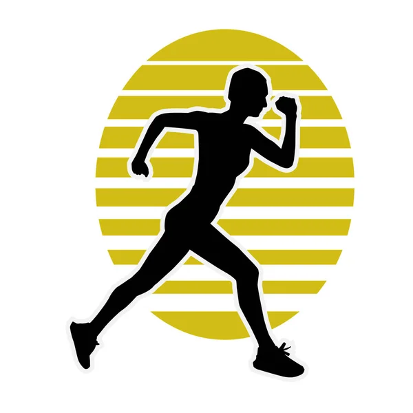 Mannelijke Atleet Oefening Vector Silhouet — Stockvector