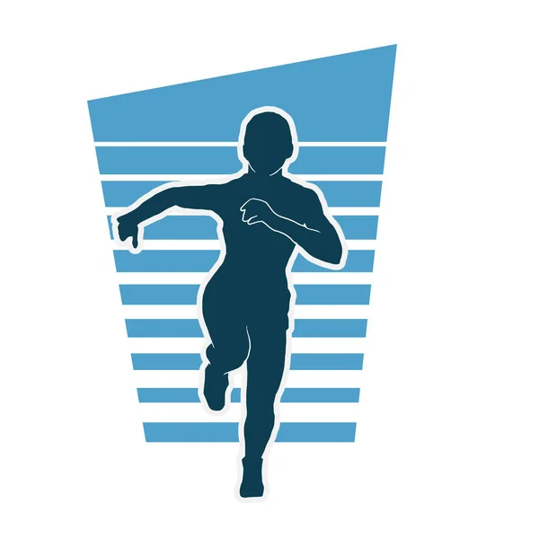 Silhouette Athlète Masculin Exercising Vector — Image vectorielle