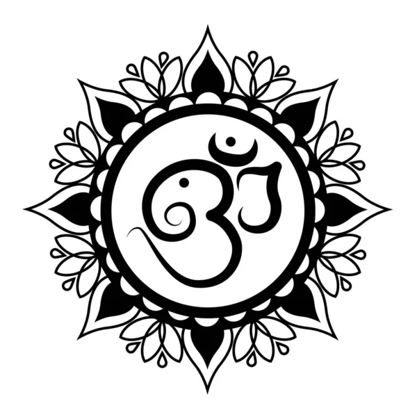 Stylizovaný Rám Mandala Symbolem Ručně Kreslené Orientální Ozdoby Pro Blahopřání — Stockový vektor