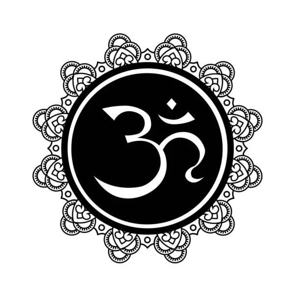 Stilisierte Mandala Rahmen Mit Dem Symbol Handgezeichneter Orientalischer Schmuck Für — Stockvektor