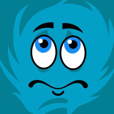 Şirin bir chibi yüzünün vektör çizimi. Sevgililer Günü için kocaman komik gözleri olan Kawaii suratı..