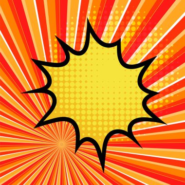 Vektör komik konuşma balonu. Beyaz arkaplanda farklı duyguları olan vektör karikatür patlamaları.