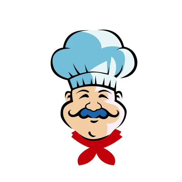 Chef Cooks Cartoon Faces Hand Drawn Male Chef Character Face — Stock Vector