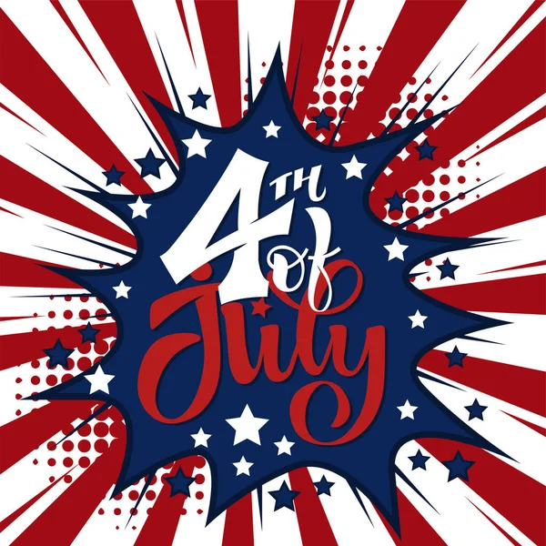アメリカ独立記念日アブストラクトアメリカ国旗の色をした星のあるシームレスなパターン お祝いのためのベクトルイラスト 背景7月4日 — ストックベクタ